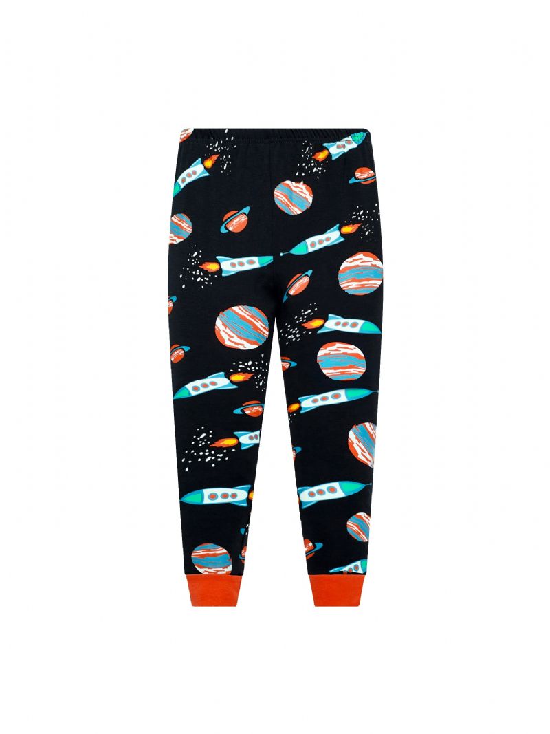 2stk Gutter Rocket Astronaut Star Universe Langermet Pyjamas Bomullsdress