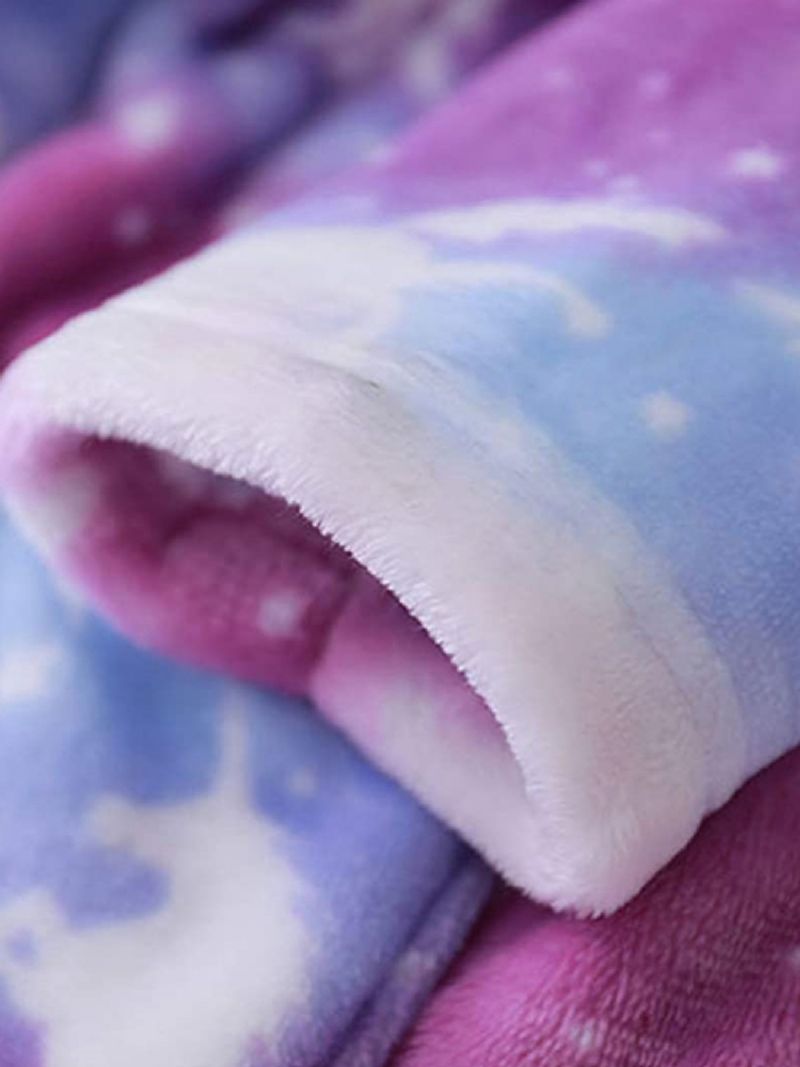 Baby Jenter Hette Badekåpe Unicorn Flanell Pyjamas Mykt Varmt Belte Nattøy Vinter Barneklær