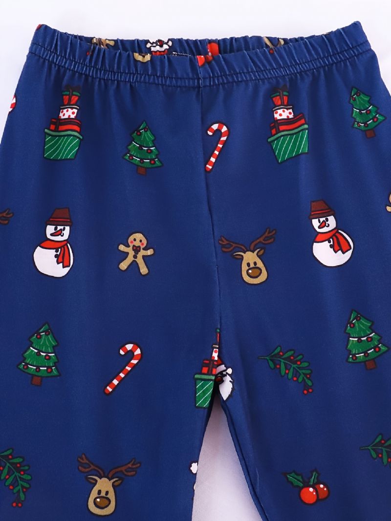 Barn Gutter Pyjamas Jul Astronaut Print Rundhals Langermet Topp & Buksesett