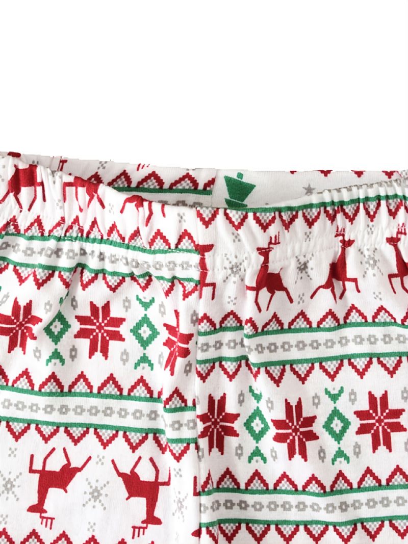 Jenter Christmas Elk Printed Cotton Pyjamas Set