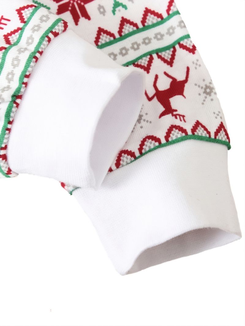 Jenter Christmas Elk Printed Cotton Pyjamas Set