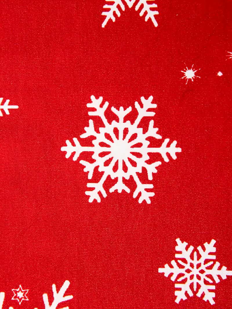 Jenter Christmas Snowflake Print Rundhals Langermet Topp & Buksesett Pyjamas