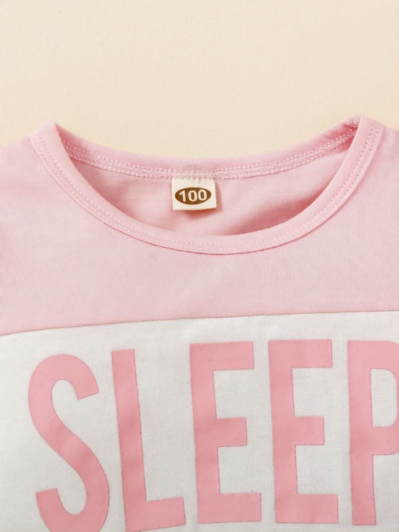 Jenter Crewneck Sleep Colorblock Langermet Pyjamassett