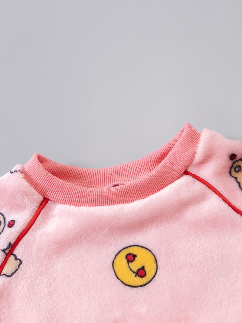 Jenter Flanell Bear Cartoon Romper Jumpsuit Søte Babyklær