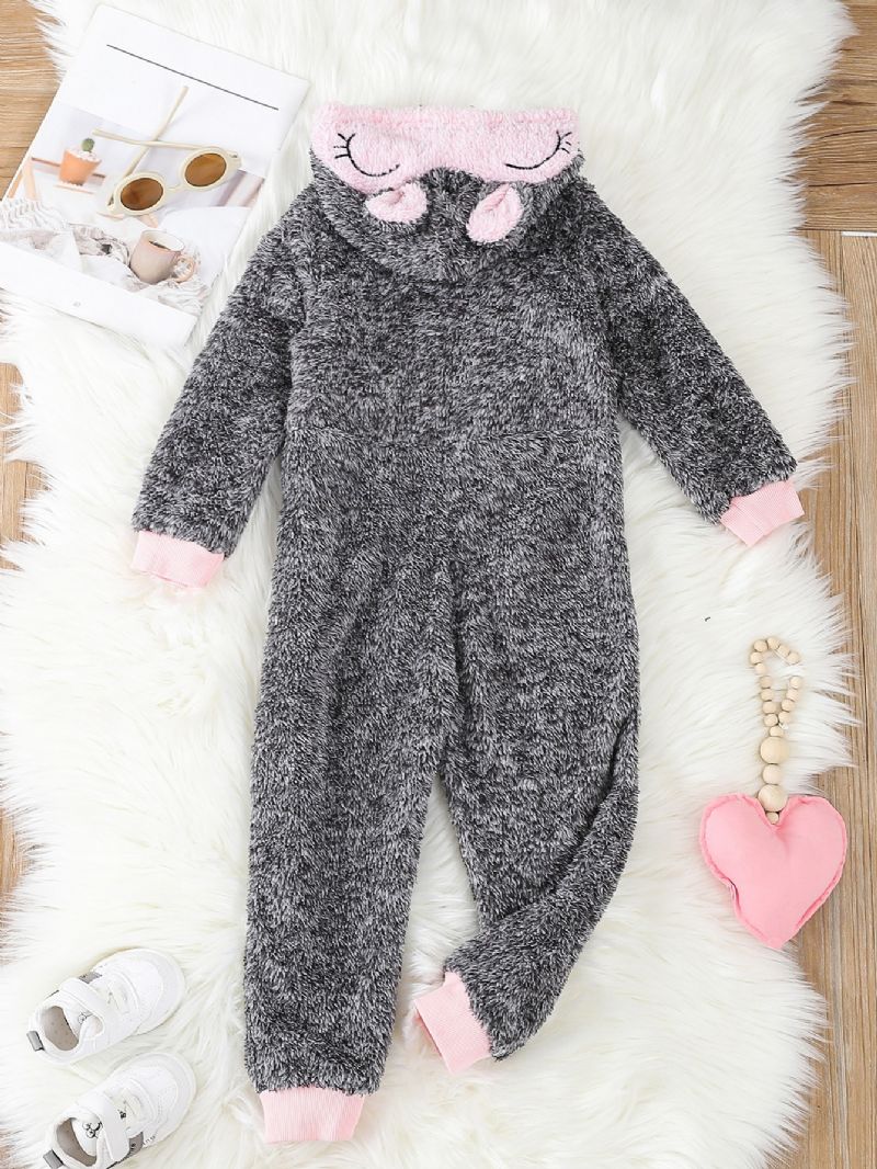 Jenter Snowsuit Jumpsuit Varm Langermet Hjerte Print Hette Romper