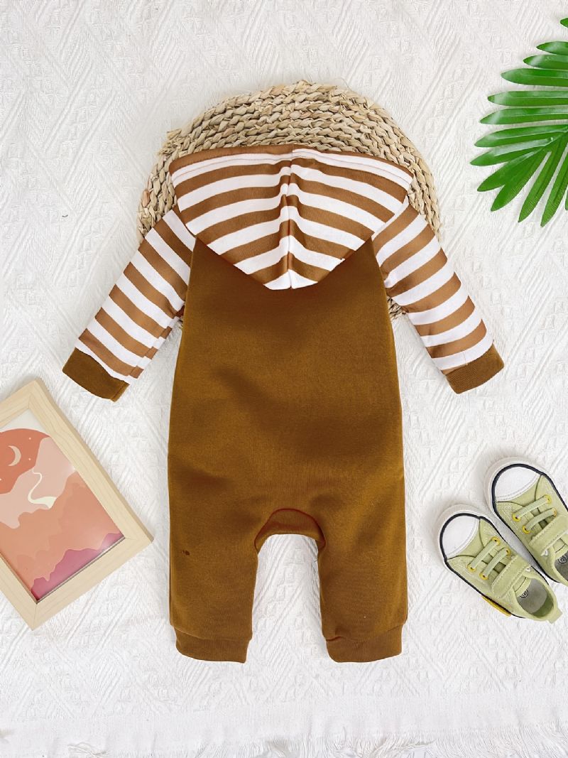 Jenter Stripete Hette Jumpsuit Babyklær One Pijamas For Winter