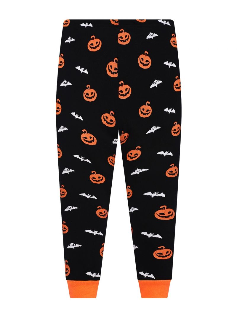 Popshion 2 Stk Gutter Halloween Fluorescerende Tegneserie Dinosaur Glødende Skjelettbein Langermet Pyjamas Bomullsdress