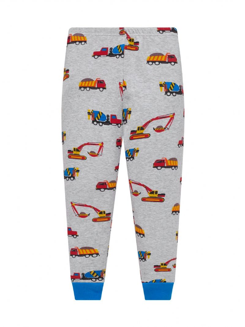 Popshion 2stk Gutter Gravemaskin Print Cartoon Car Pyjamas Sets