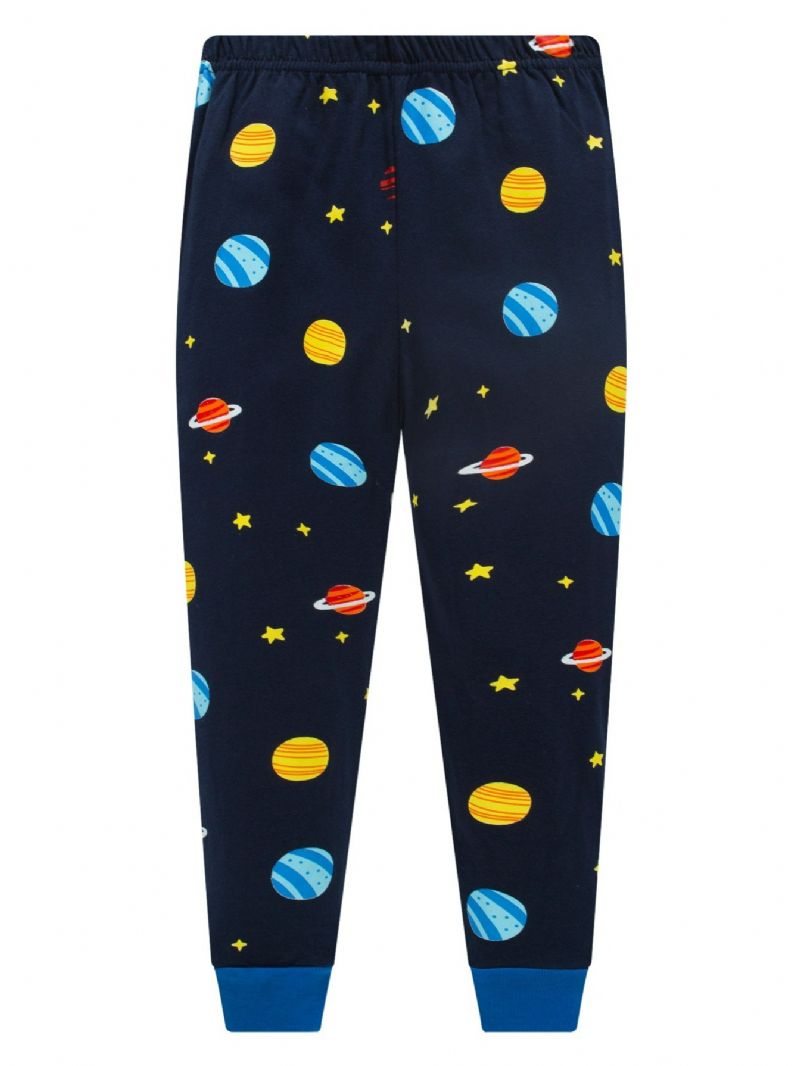 Popshion 2stk Gutter Rocket Astronaut Star Universe Planet Langermet Pyjamasdrakt