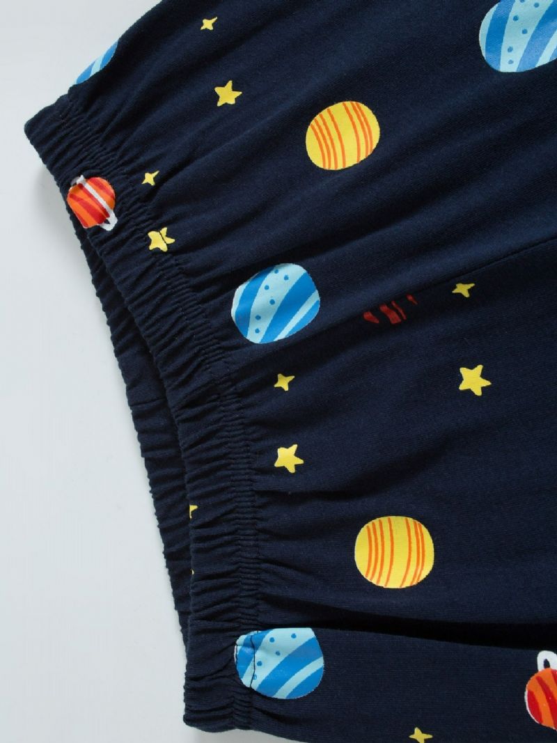 Popshion 2stk Gutter Rocket Astronaut Star Universe Planet Langermet Pyjamasdrakt