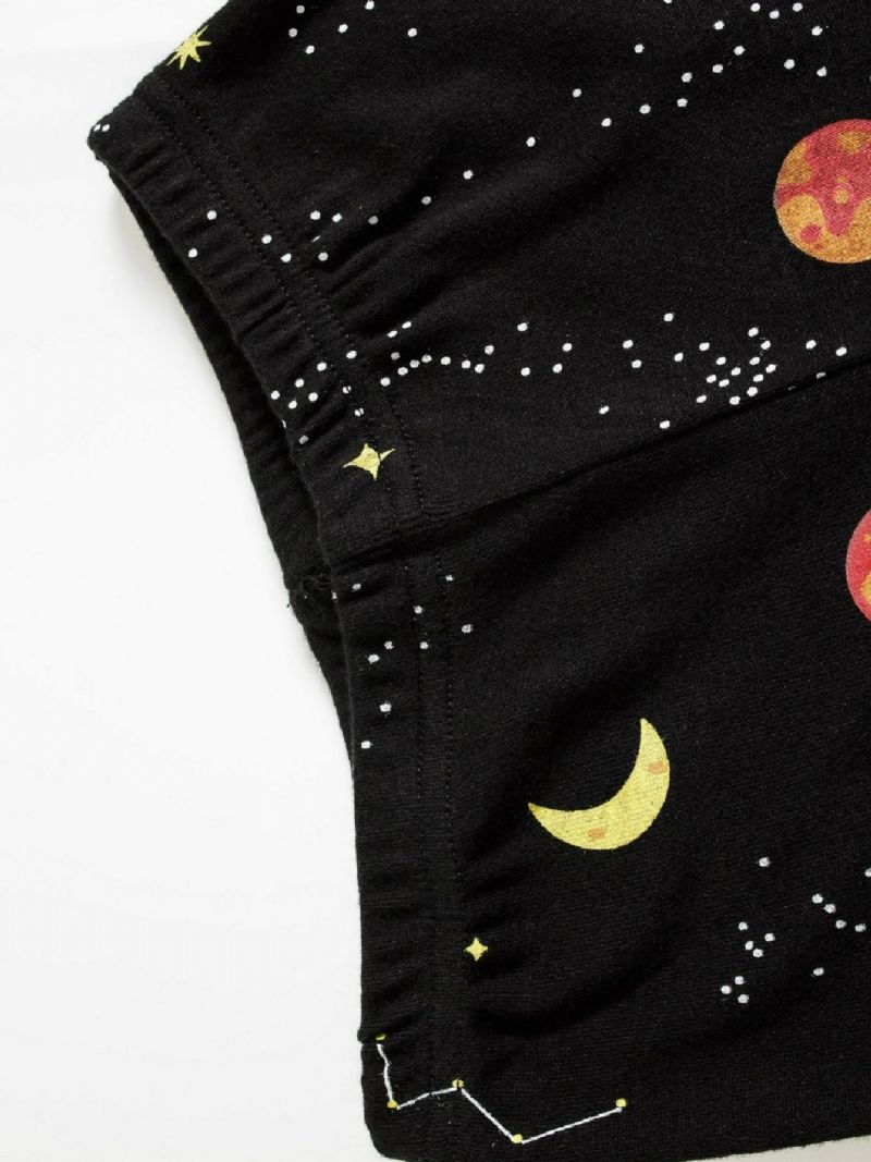 Popshion 2stk Gutter Starry Sky Cosmic Planet Langermet Pyjamas Bomullsdress