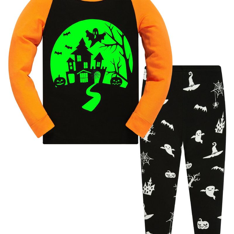 Popshion Gutter Spider Pumpkin Bat Ghost Witch Langermet Pyjamassett