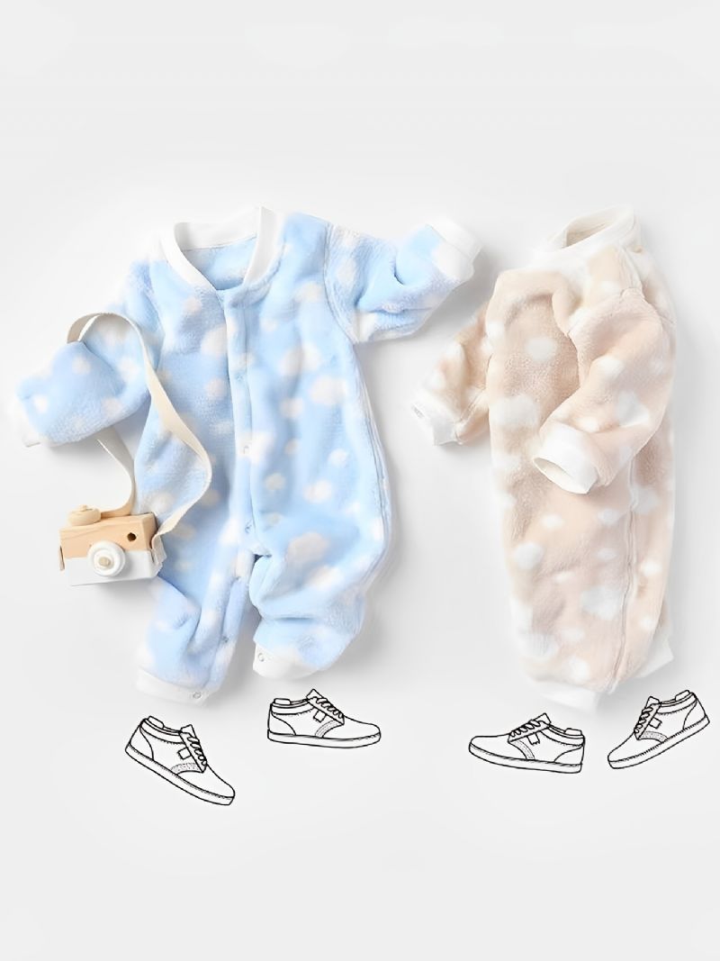 Småbarn Baby Fleece Søt Myk Varm Pyjamas Jumpsuit