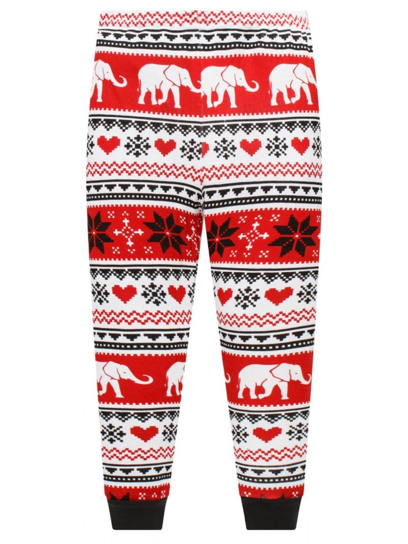 Småbarn Jenter Gutter 2stk Snowflake Elephant Pattern Christmas Pyjamas Buksesett