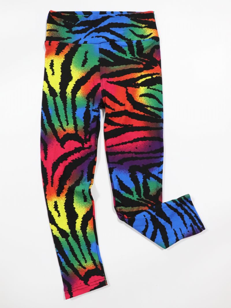 Barn Jenter Svart Rainbow Tie Dye Leggings Tie Dye Stretch Myke Bukser