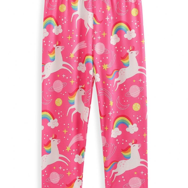 High Stretch Jenter Tegneserie Unicorn Leggings