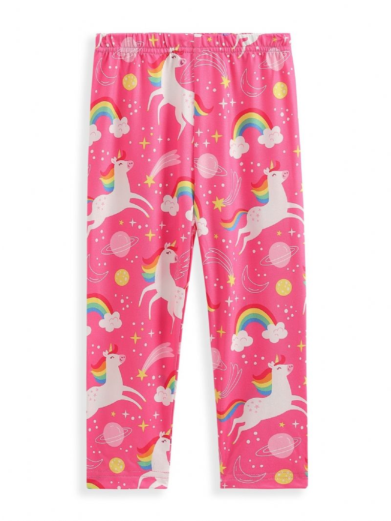 High Stretch Jenter Tegneserie Unicorn Leggings