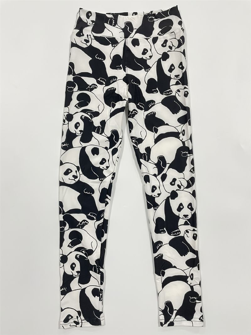 Jente Polyester High Stretch Leggings Med Panda Prints