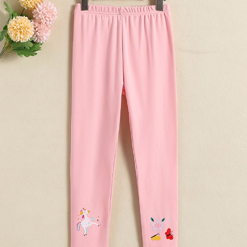 Jenter High Stretch Myke Leggings Unicorn Blomster Butterfly Print Bukser Barneklær