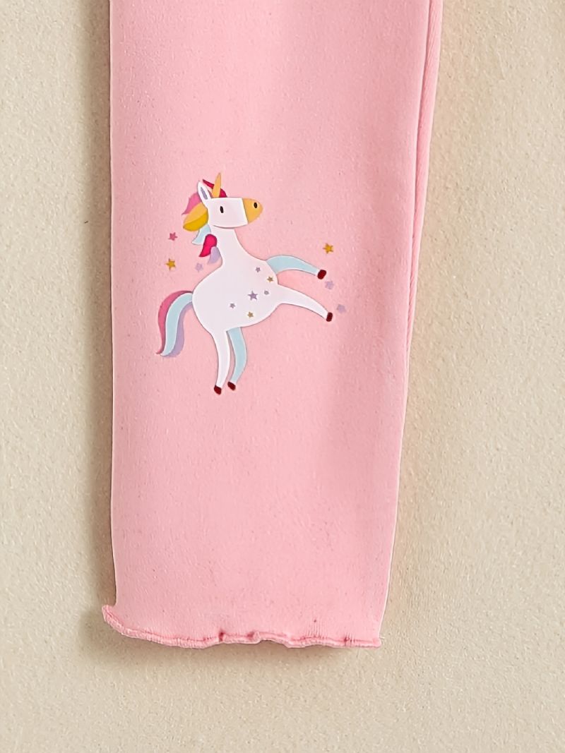 Jenter High Stretch Myke Leggings Unicorn Blomster Butterfly Print Bukser Barneklær