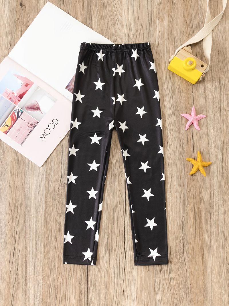 Jenter Star Print Elastisk Midje Leggings Bunnbukser Barneklær