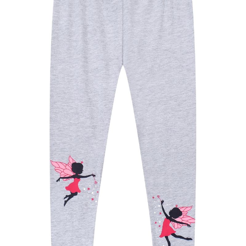 Jenter Stretch Myke Leggings Prinsesse Print Bukser Barneklær