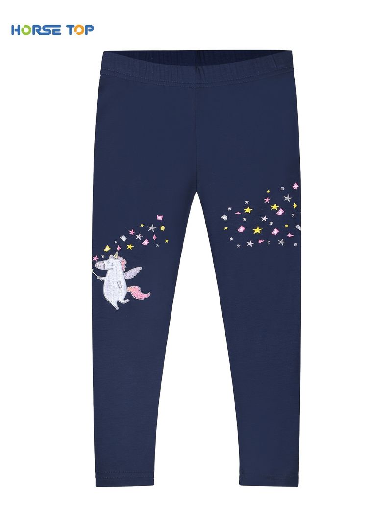 Jenter Unicorn Print Stretch Leggings Barneklær