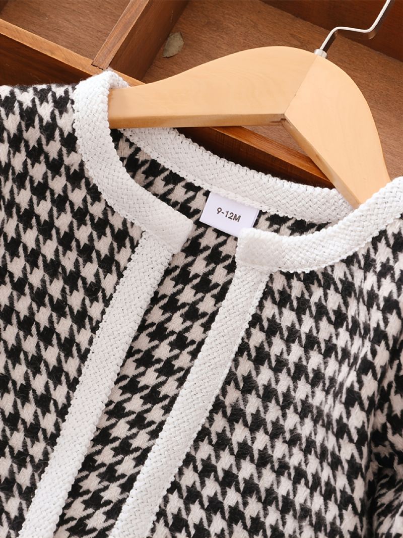 3 Stk Baby Cardigan Houndstooth Langermet Kjole