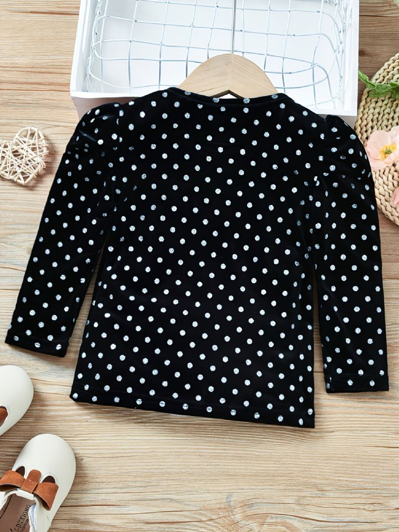 Jenter Casual Polka Dot Langermet Topp