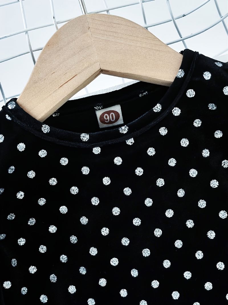 Jenter Casual Polka Dot Langermet Topp