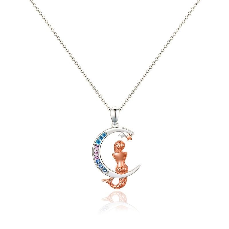 Cartoon Mermaid Moon Star Anheng Halskjede For Baby Jenter Småbarn Barn