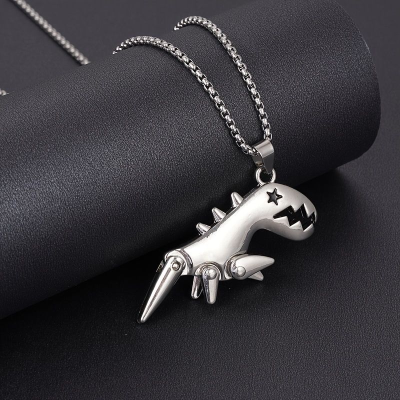 Gutter Dinosaur Skull Anheng Halskjede Hip Hop Sweatshirt Chain Barnegave