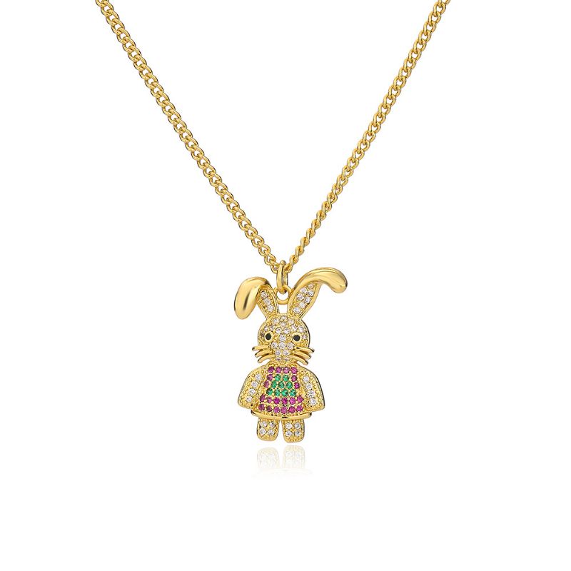 Kids Rhinestone Animal Anheng Halskjede Genser Chain Barnegave