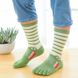 Kids Toe Socks Cartoon Five Finger Bomullssokker