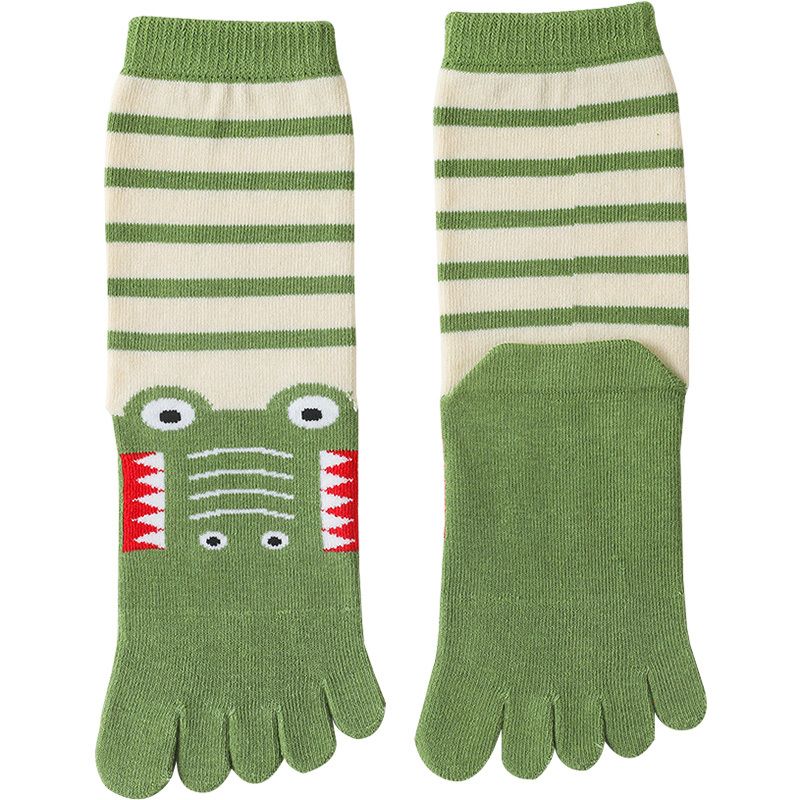 Kids Toe Socks Cartoon Five Finger Bomullssokker