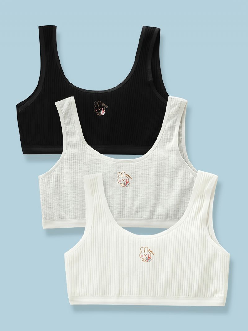 3 Stk Trenings-bh For Jenter Sømløs Stretchy Sports Bralette Ermeløse Crops Tank Tops Undertøy