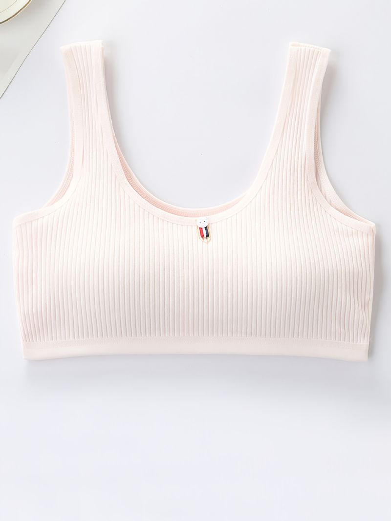 4stk Trenings-bh For Jenter Sømløs Stretchy Sportsbraletter Ermeløse Avlinger Tanktops Undertøy