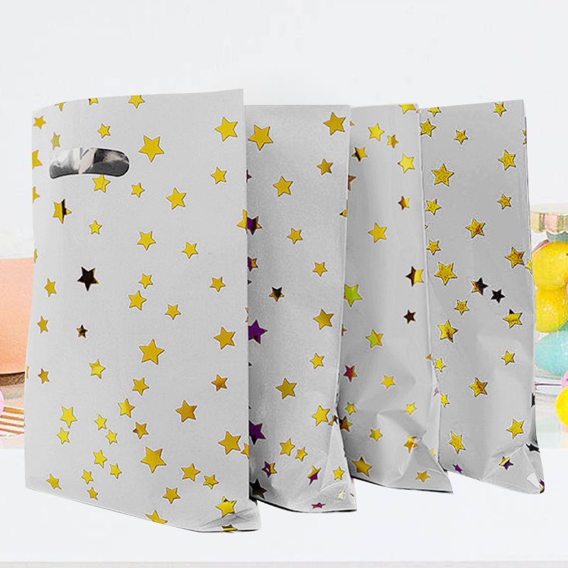 10 White Stars Tote Gaveposer For Barn Voksne Fest Godteposer Passer For Alle Slags Feriefester