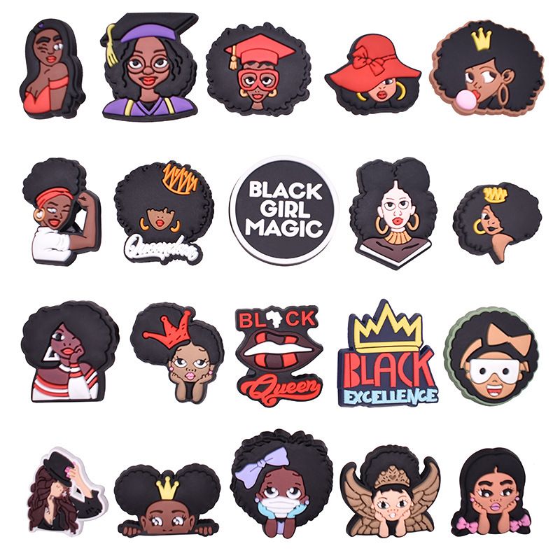 20 Stk Pvc Cute Cartoon Black Magic Jent Series Dekorasjon For Clog Sandaler Skotilbehør Charms For Barn Voksne Menn & Damer Fest Favoriserer Bursdagsgaver