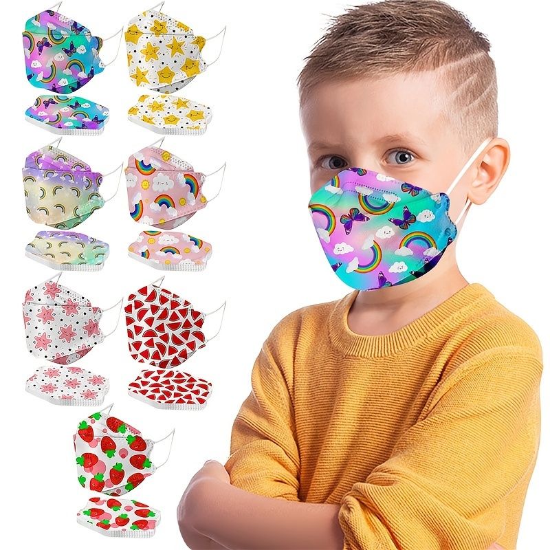 30pc Ansiktsmaske For Barn Cartoon Print Masks Of Face Protection Mask