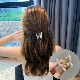 Butterfly Mini Hårklo Clips Perle Klo Clip Brud Bryllup Hår Barrettes Blomster Klo Mote Hår Tilbehør For Kvinner Jenter